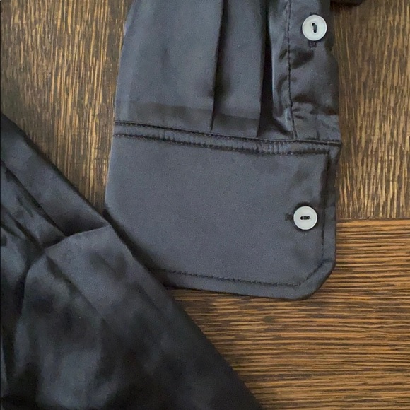 2208M DECAF Tight Waist Shirt Dress Black Satin - Picture 5 of 6